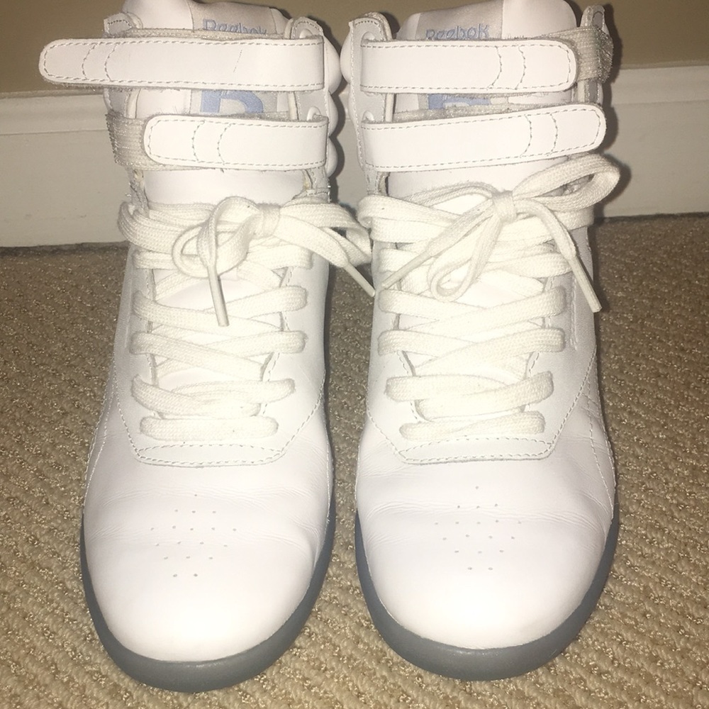 Reebok White Platform Sneakers Size 9